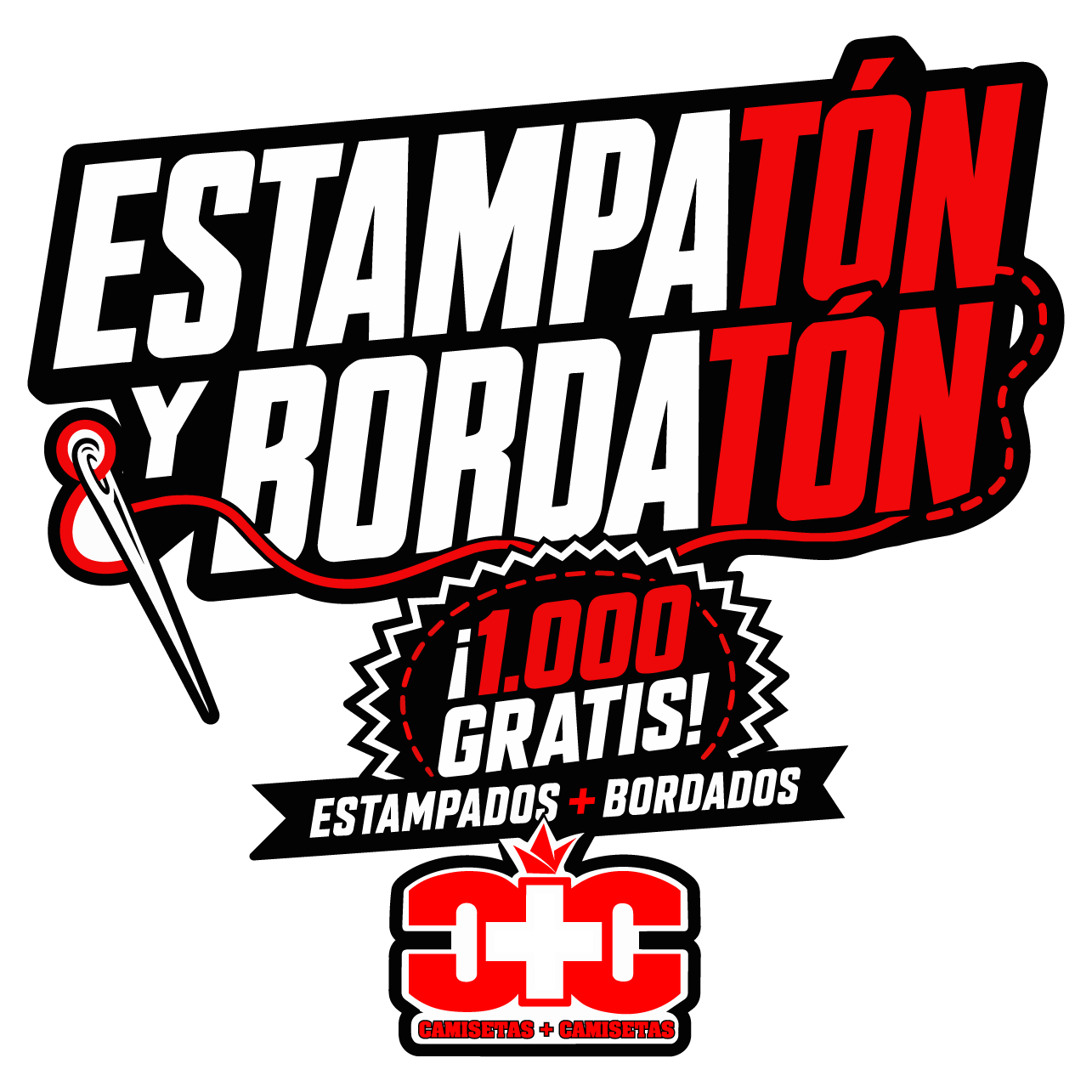 Campaña Estampatón y Bordatón - 1.000 Gratis Estampados y Bordados Camisetas y Más Camisetas